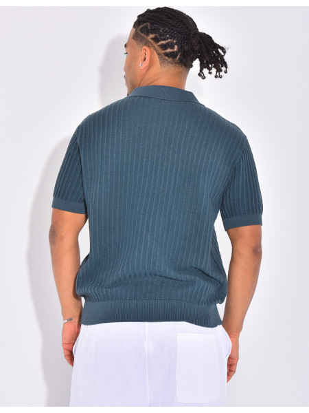 Polo manches courtes côtelé