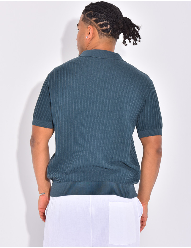 Polo manches courtes côtelé