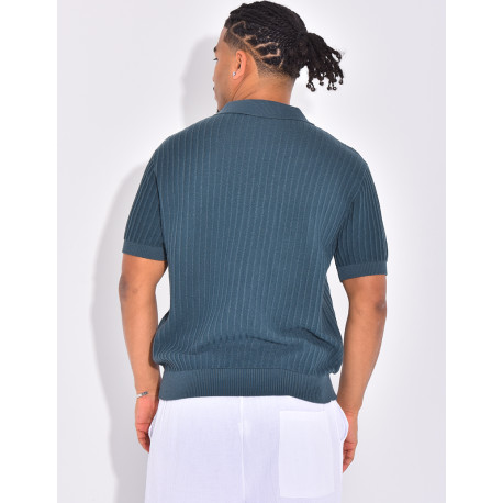 Polo manches courtes côtelé