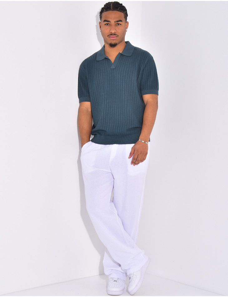 Polo manches courtes côtelé
