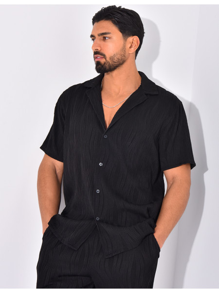 Ensemble pantalon et chemise plissé