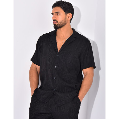Ensemble pantalon et chemise plissé