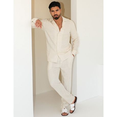 Ensemble pantalon et chemise en lin