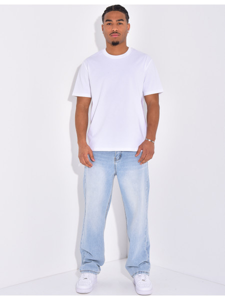 Jeans large délavé