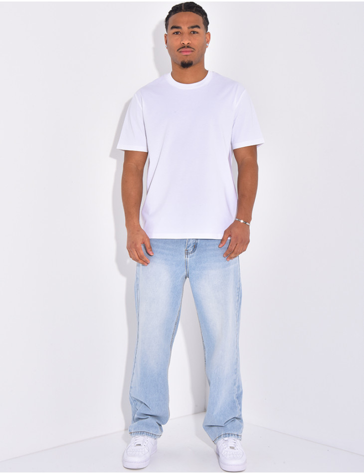 Jeans large délavé