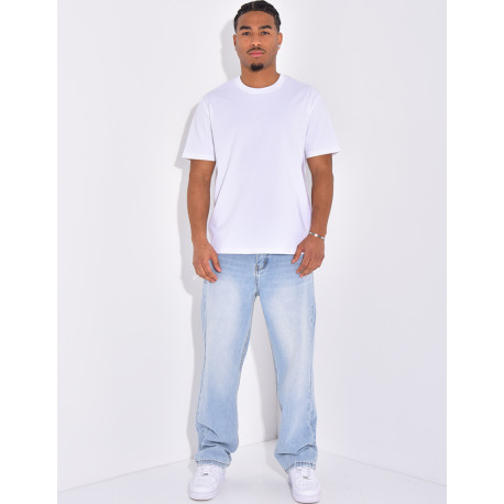 Jeans large délavé
