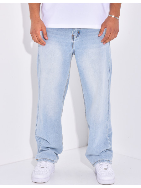 Jeans large délavé