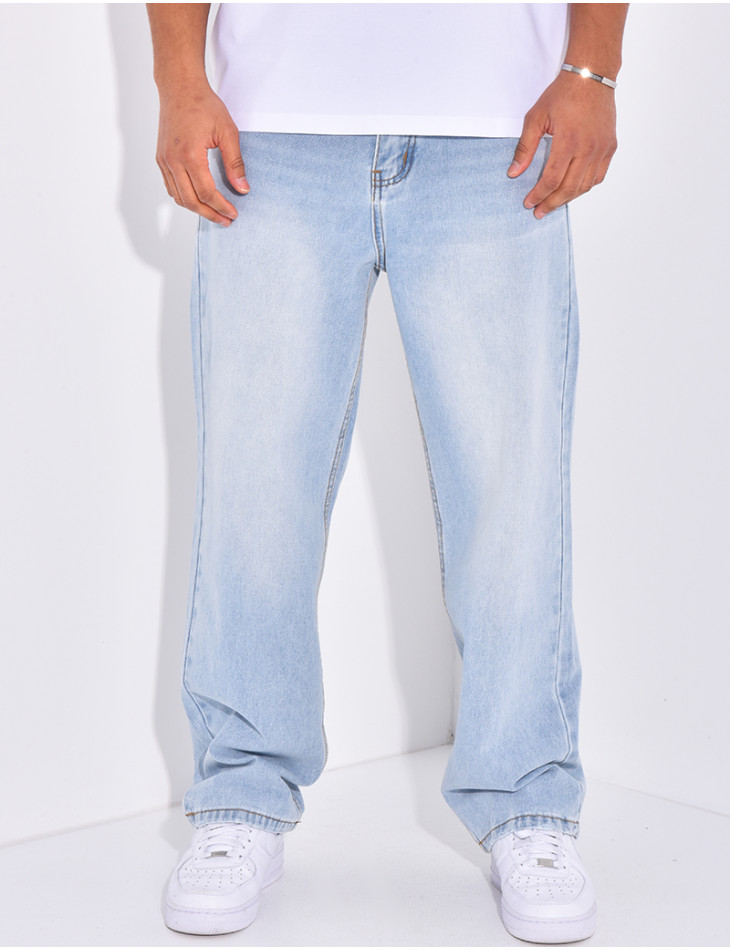 Jeans large délavé