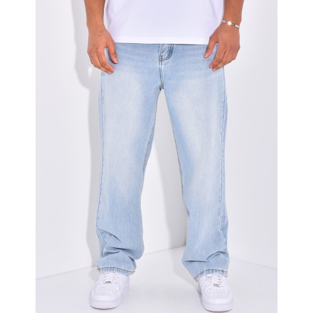 Jeans large délavé