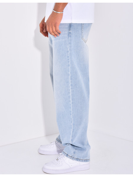 Jeans large délavé