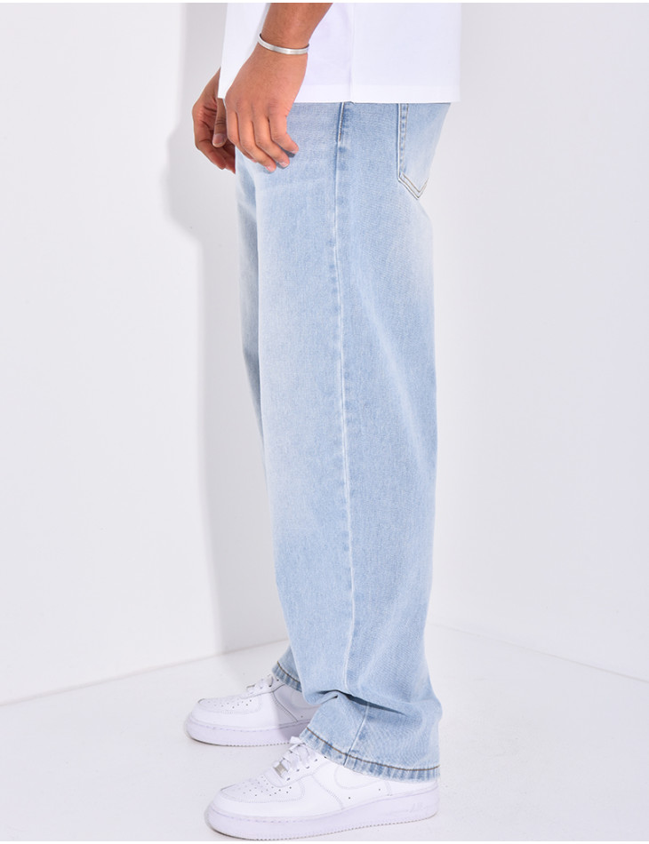 Jeans large délavé