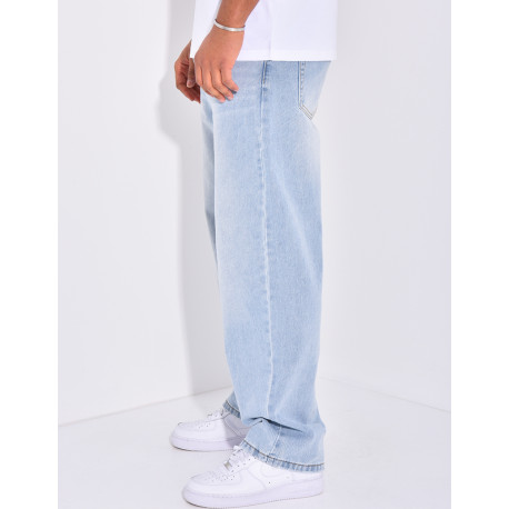 Jeans large délavé