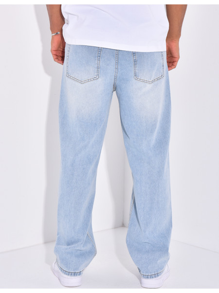 Jeans large délavé