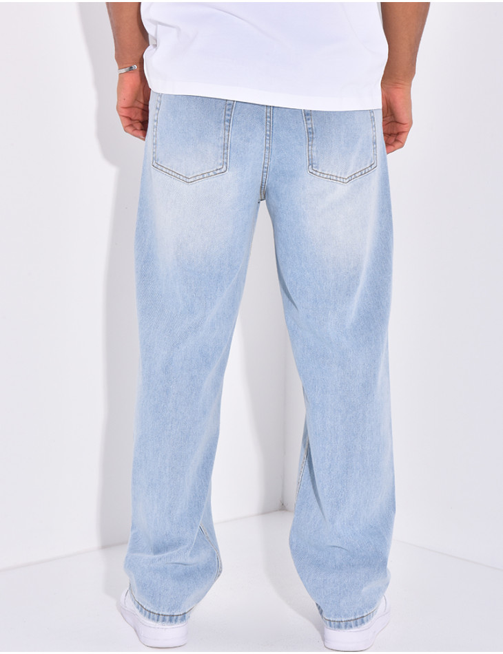 Jeans large délavé