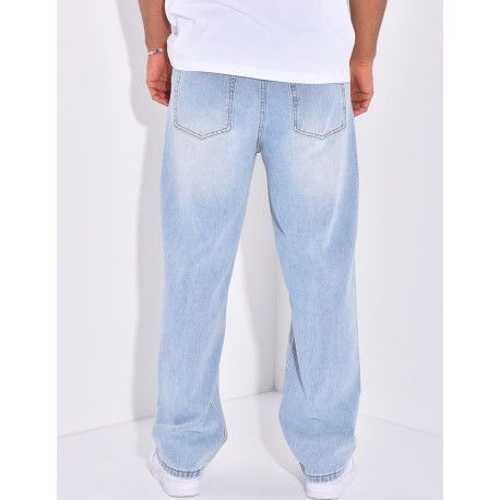 Jeans large délavé