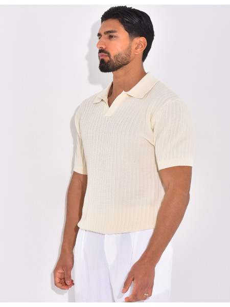 Polo manches courtes côtelé