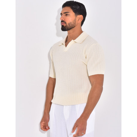 Polo manches courtes côtelé