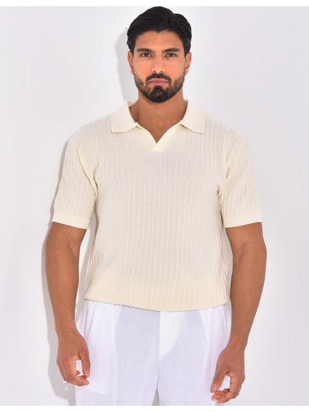 Polo manches courtes côtelé