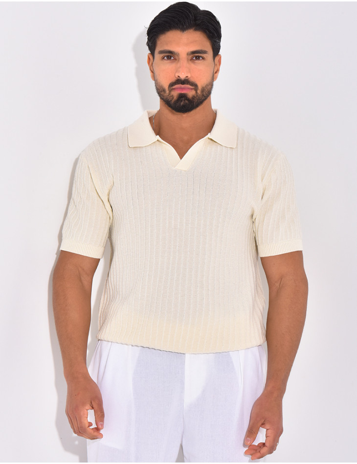 Polo manches courtes côtelé
