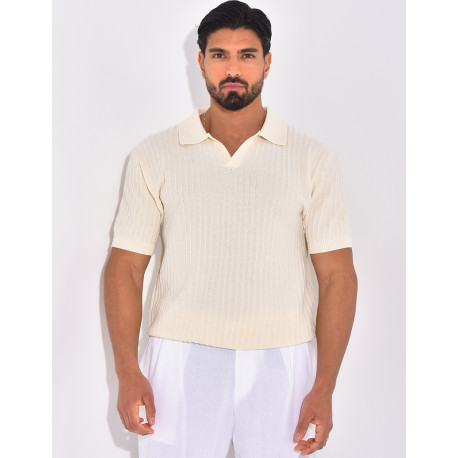 Polo manches courtes côtelé