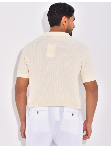 Polo manches courtes côtelé