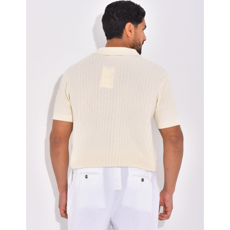 Polo manches courtes côtelé