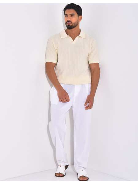 Polo manches courtes côtelé