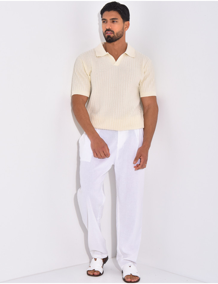 Polo manches courtes côtelé