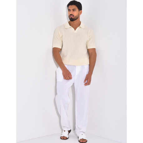 Polo manches courtes côtelé
