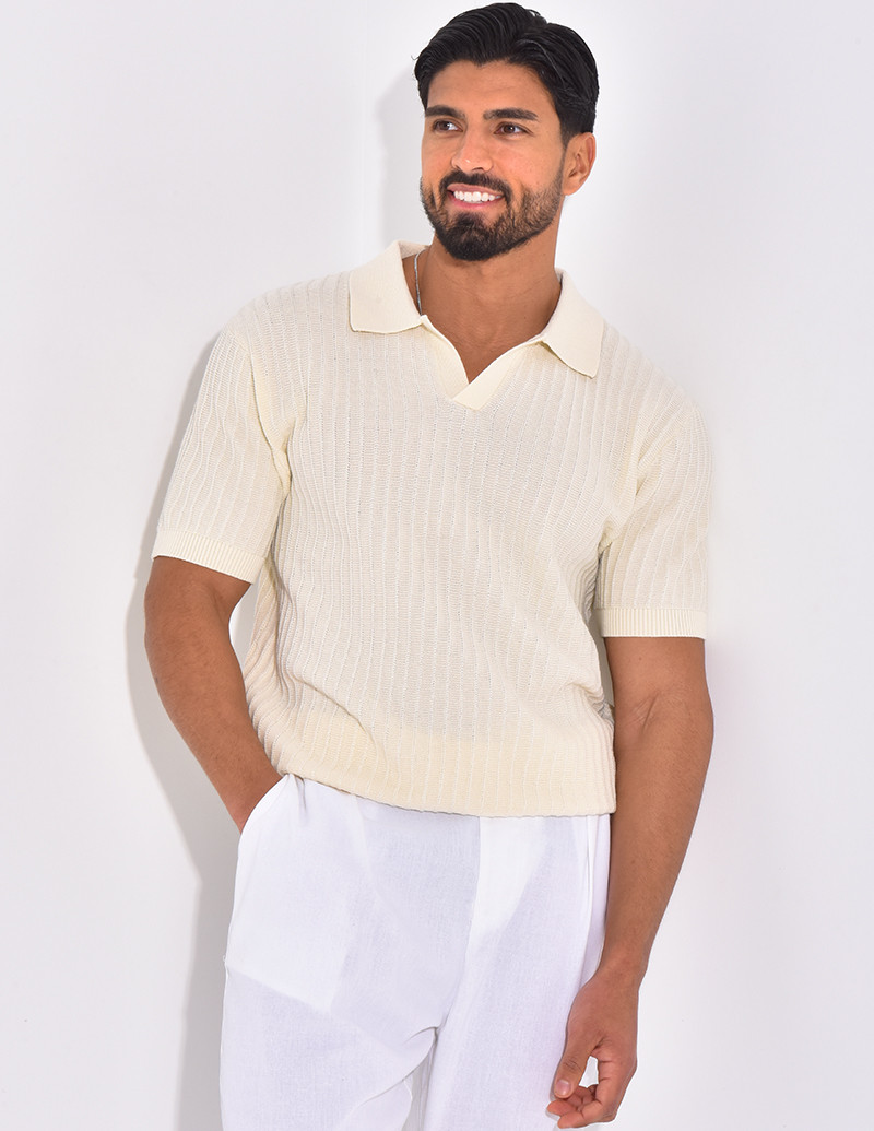 Polo manches courtes côtelé