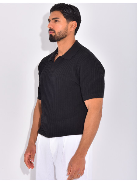 Polo manches courtes côtelé