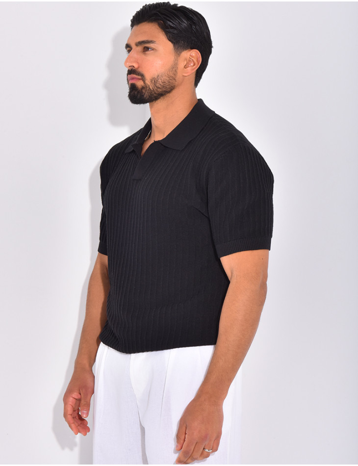 Polo manches courtes côtelé