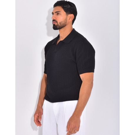 Polo manches courtes côtelé