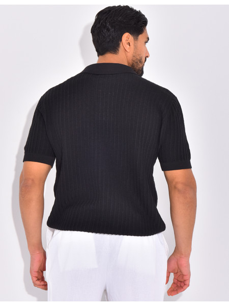 Polo manches courtes côtelé