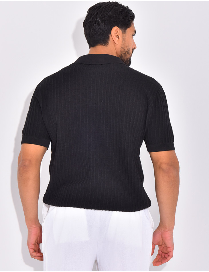 Polo manches courtes côtelé