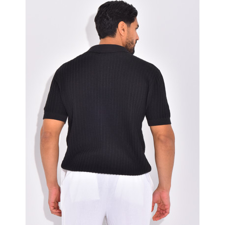 Polo manches courtes côtelé