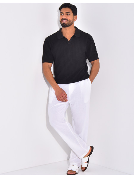 Polo manches courtes côtelé