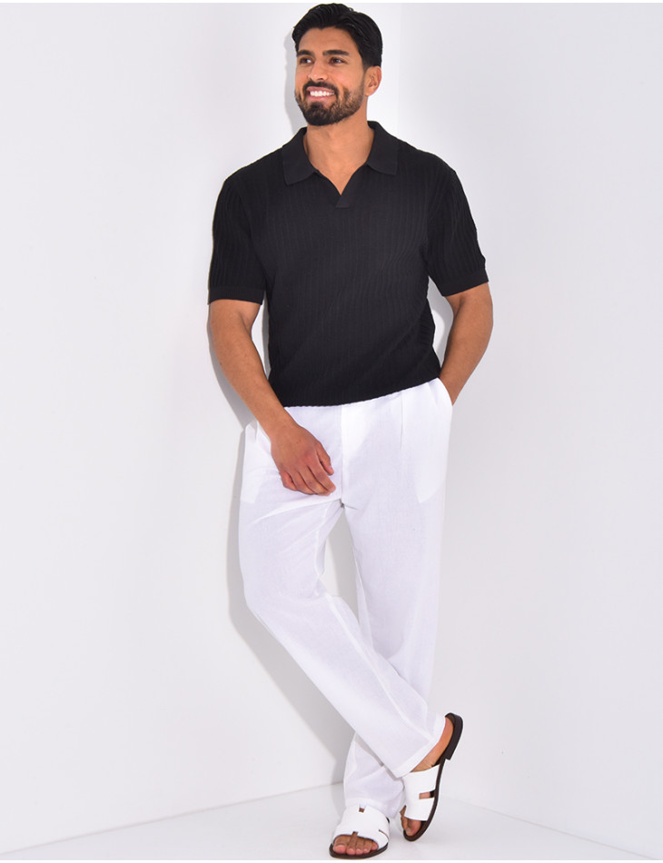 Polo manches courtes côtelé