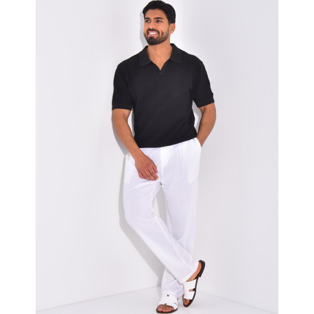 Polo manches courtes côtelé
