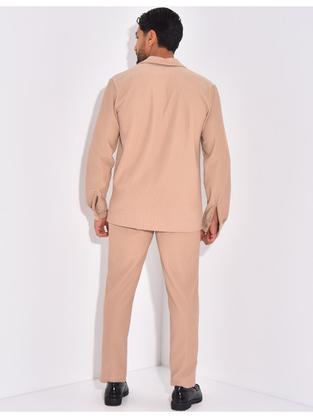 Ensemble pantalon et chemise plissé