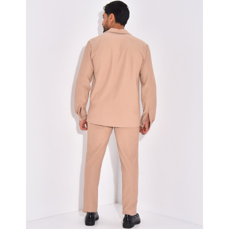 Ensemble pantalon et chemise plissé