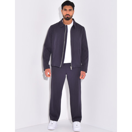 Ensemble pantalon et veste à rayures