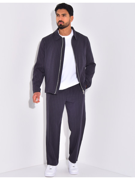 Ensemble pantalon et veste à rayures
