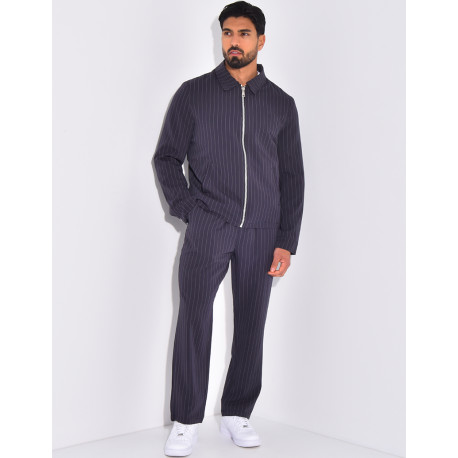Ensemble pantalon et veste à rayures