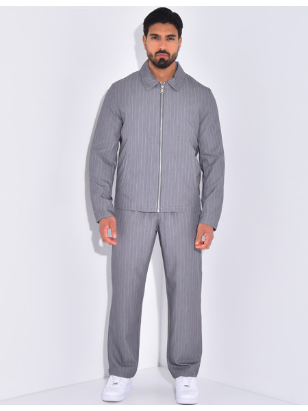 Ensemble pantalon et veste à rayures