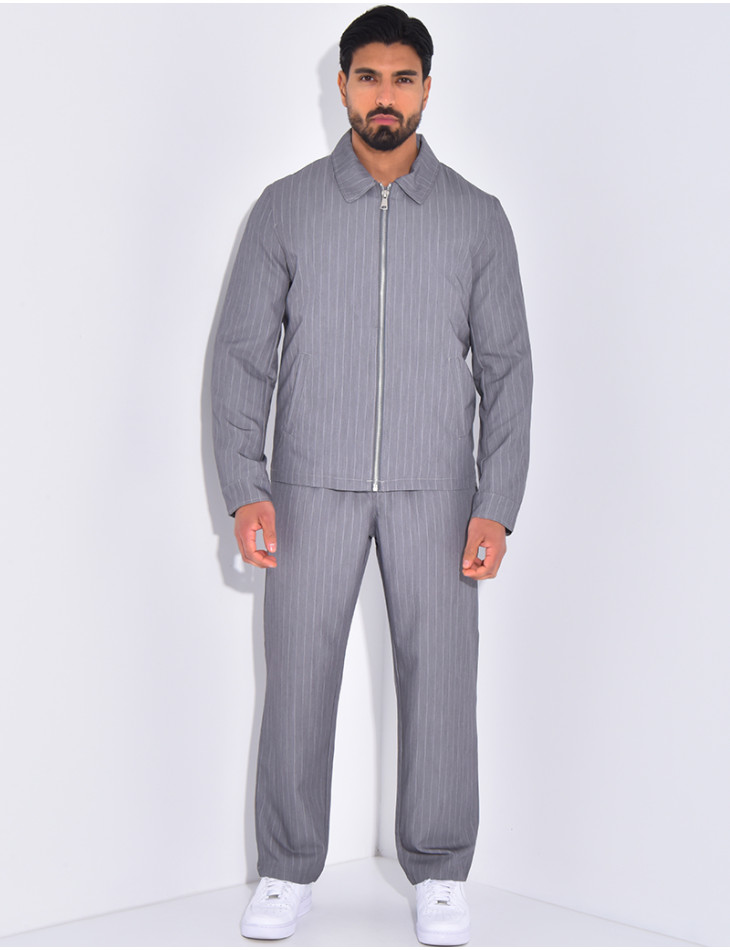 Ensemble pantalon et veste à rayures