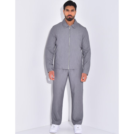 Ensemble pantalon et veste à rayures