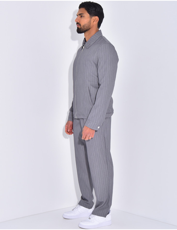 Ensemble pantalon et veste à rayures