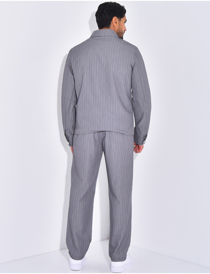 Ensemble pantalon et veste à rayures