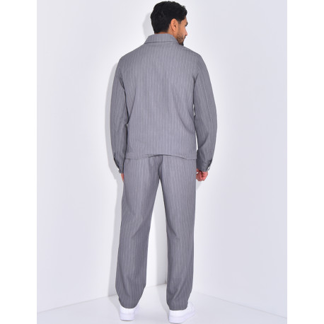 Ensemble pantalon et veste à rayures